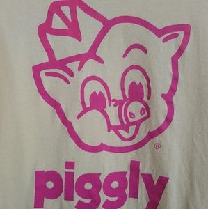 Buttercream & Hot Pink Piggly Wiggly Women's Size S T-Shirt